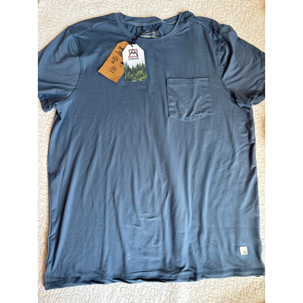 Avalanche‎ Outdoor Supply Co Mens XL Slate Blue 4-Way Stretch Pocket Tee Size XL